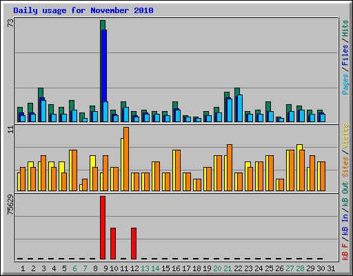Daily usage for November 2010