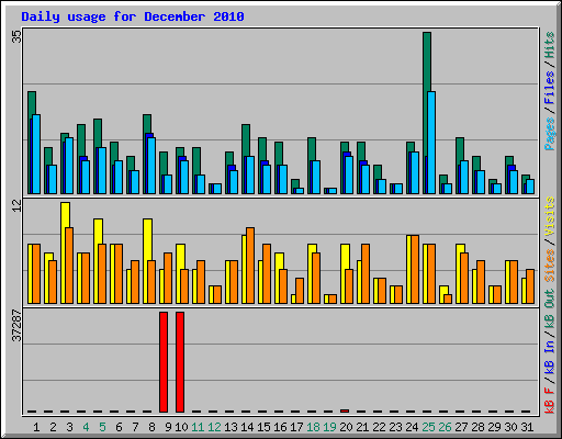 Daily usage for December 2010