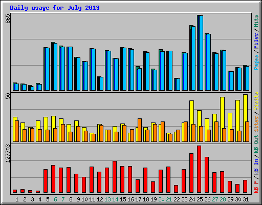 Daily usage for July 2013