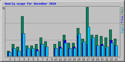 Hourly usage for December 2010