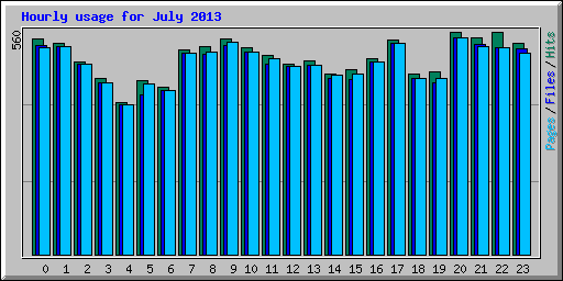 Hourly usage for July 2013